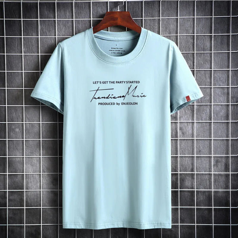 Summer T Shirt for men Clothing Print Male Slim Fit Short Sleeve Oversized