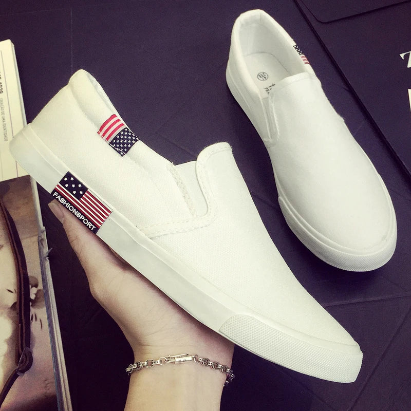 Casual Sneakers White Canvas Shoes