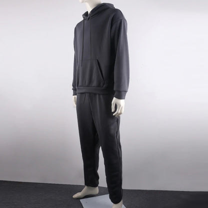 Men's Fashion Tracksuit Solid 2 Pieces Long Sleeve