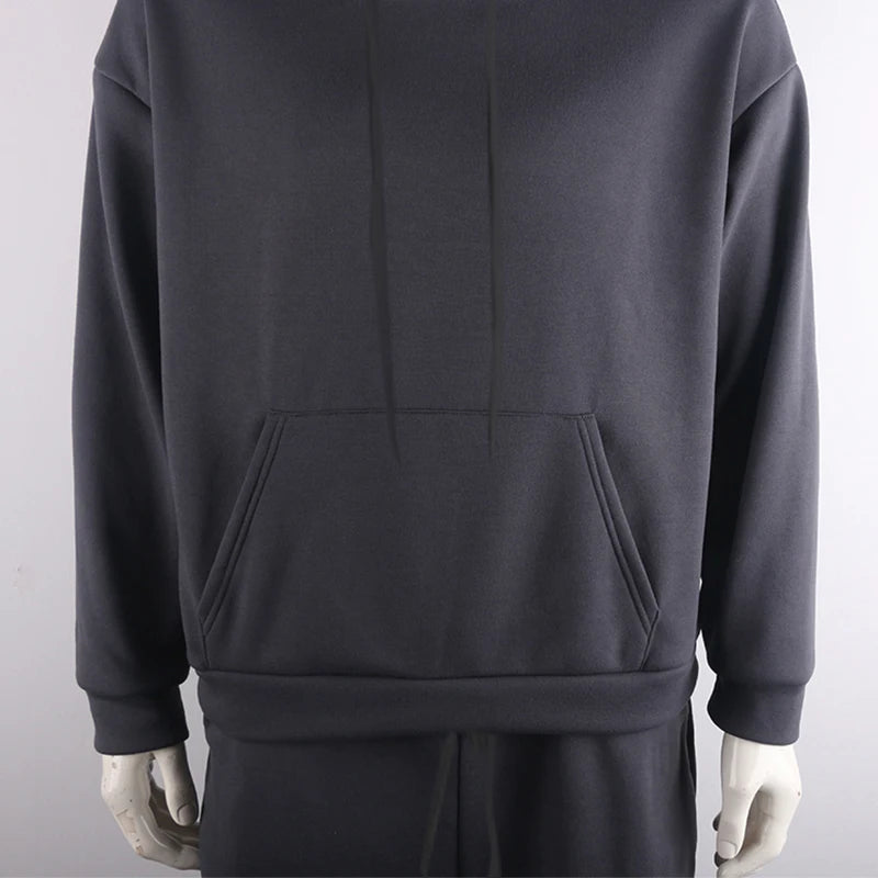 Men's Fashion Tracksuit Solid 2 Pieces Long Sleeve