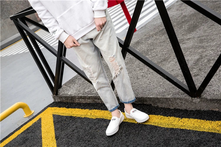 Casual Sneakers White Canvas Shoes