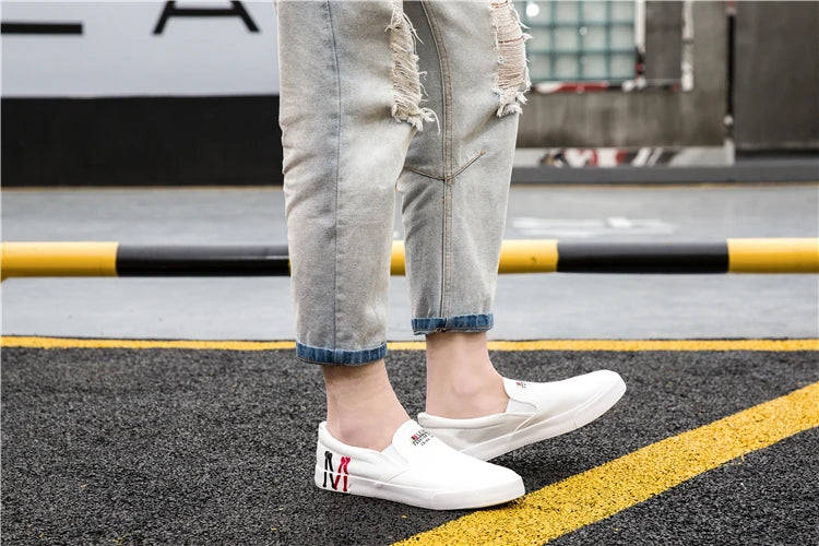 Casual Sneakers White Canvas Shoes