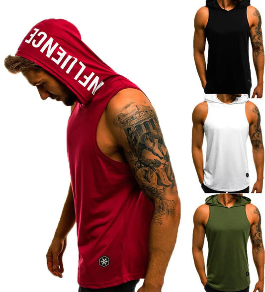 Summer Mens Sleeveless Hoodie T-Shirts Muscle