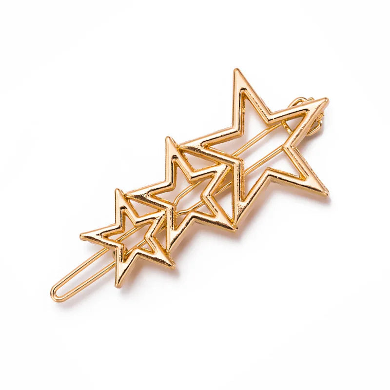 Girls Triangle Moon Hairpins Hair Clips Hairgrip Accessories Lip Round Barrettes Jewelry Women Pins Head