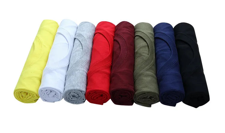 6pcs  2024 Simple creative design line solid color cotton T Shirts Men's New Arrival Style Short Sleeve Men t-shirt plus size