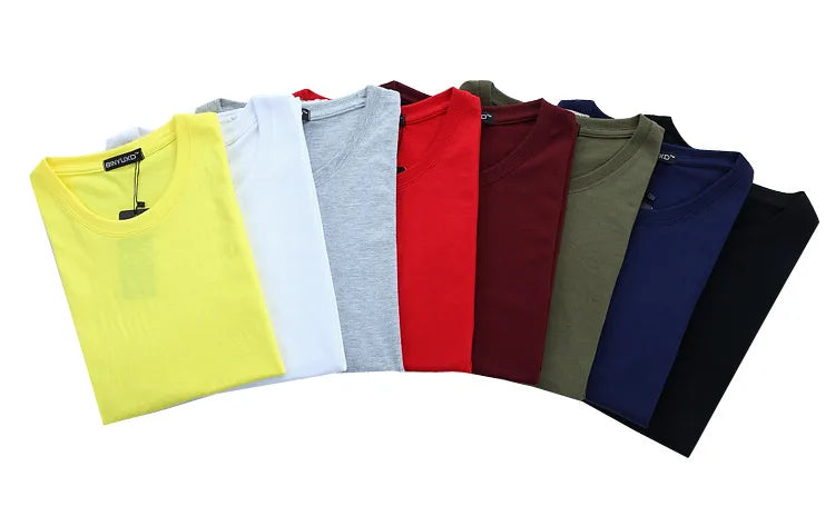 6pcs  2024 Simple creative design line solid color cotton T Shirts Men's New Arrival Style Short Sleeve Men t-shirt plus size