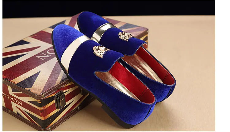 Wedding Party shoes Loafers Fashion Tiger Gold metal