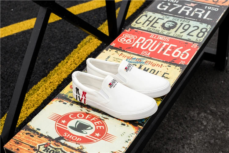 Casual Sneakers White Canvas Shoes