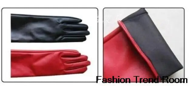 2 Colors New Faux Long Leather Gloves Fashion Women Gloves Warm Outdoors Long Design Sexy Gloves