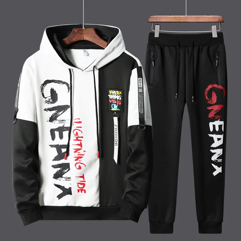 New Men Tracksuits 2 Piece Sweat Suits Mens Zipper