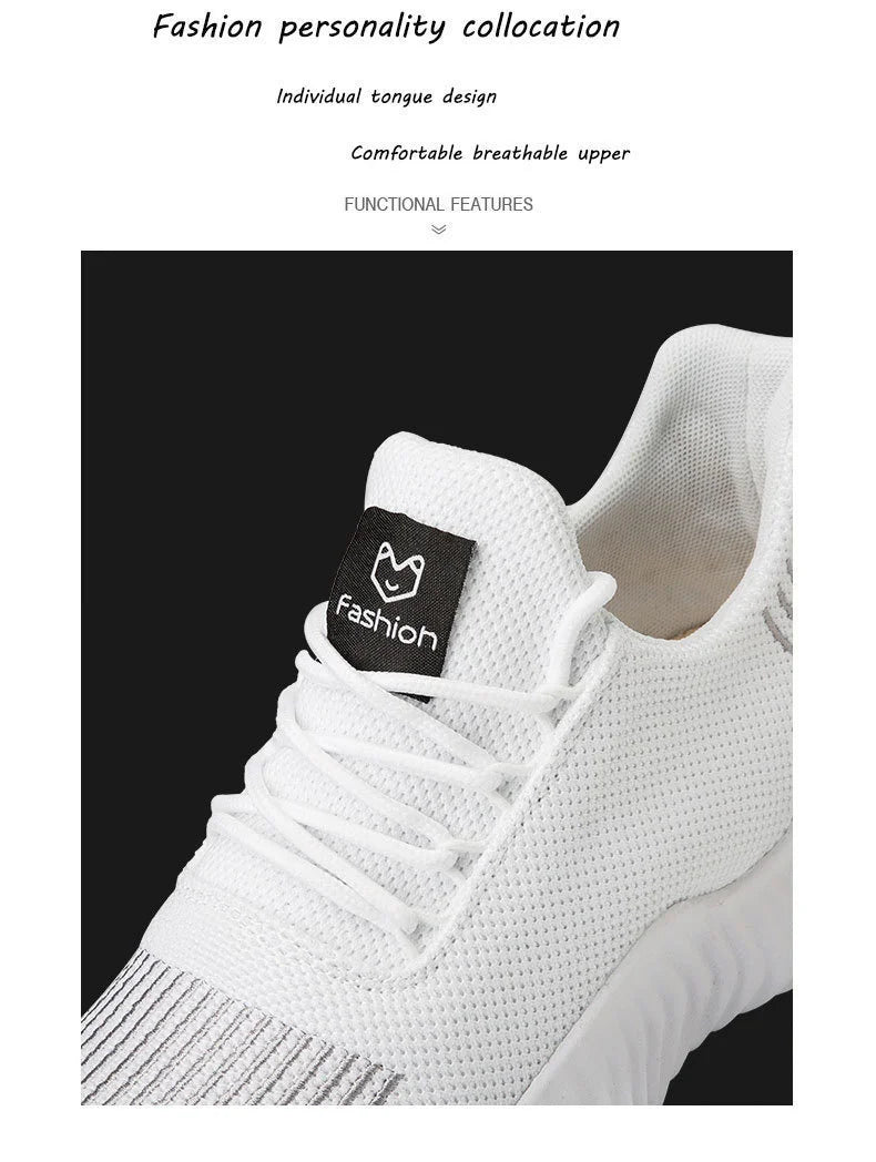 Men High Quality Male Sneakers Breathable White Fashion