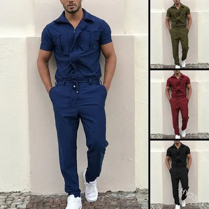 New Mens Rompers Pants Casual Loose One-piece Suit Overalls