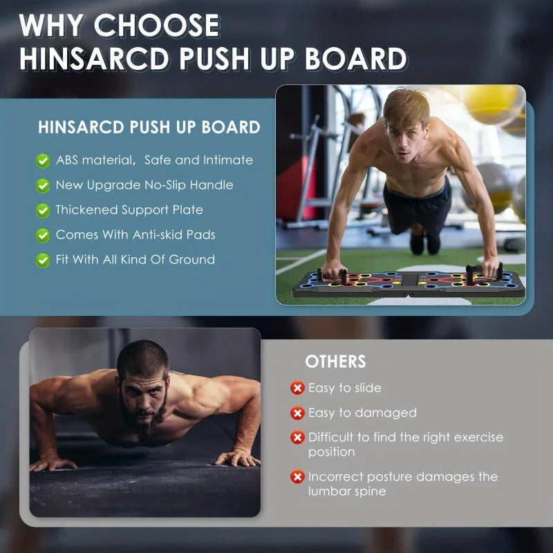 Push Up Board, Foldable Multi-Functional For Men Women Fitness Training