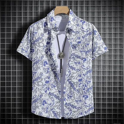 Beach Style Printed Shirts for Men - Short Sleeves Hawaiian Loose-Fit