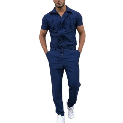 New Mens Rompers Pants Casual Loose One-piece Suit Overalls