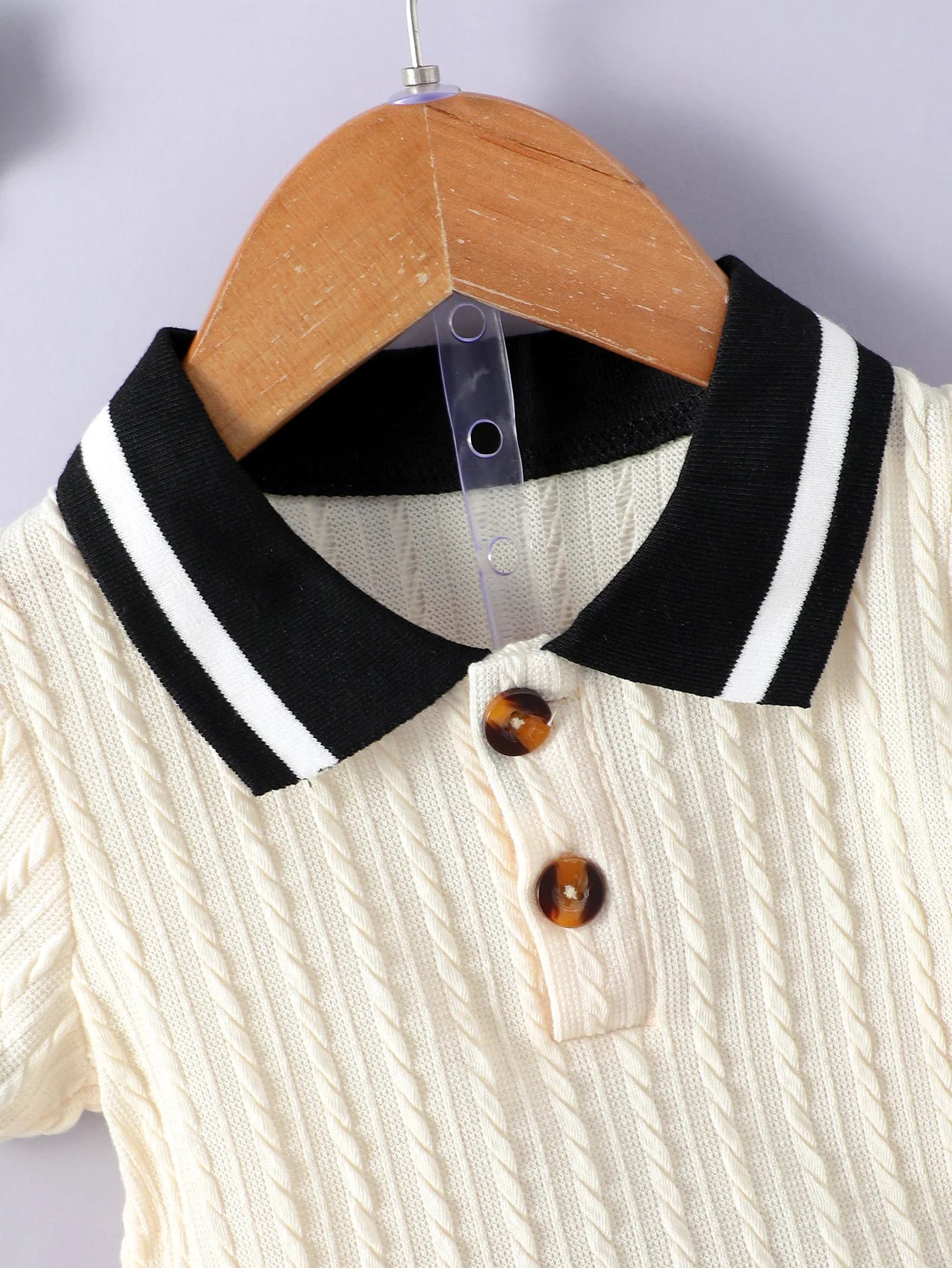 Baby Polo Collar Design Sense Simple Suit Color Matching Loose Shirt Casual Pants Male Baby