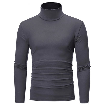 Men's Slim Fit Basic Turtleneck High Collar Pullover Autumn Spring Thin