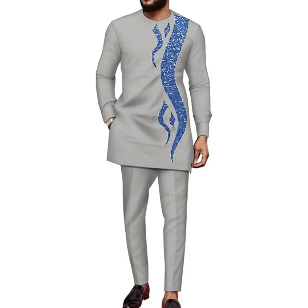 Two-Piece Set Men's Polerones African Dress