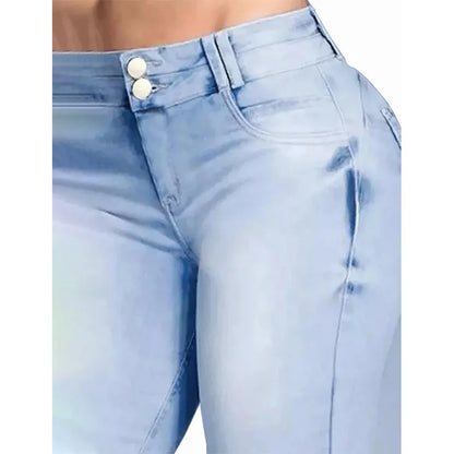 High Waist Denim Flare Pants Capris