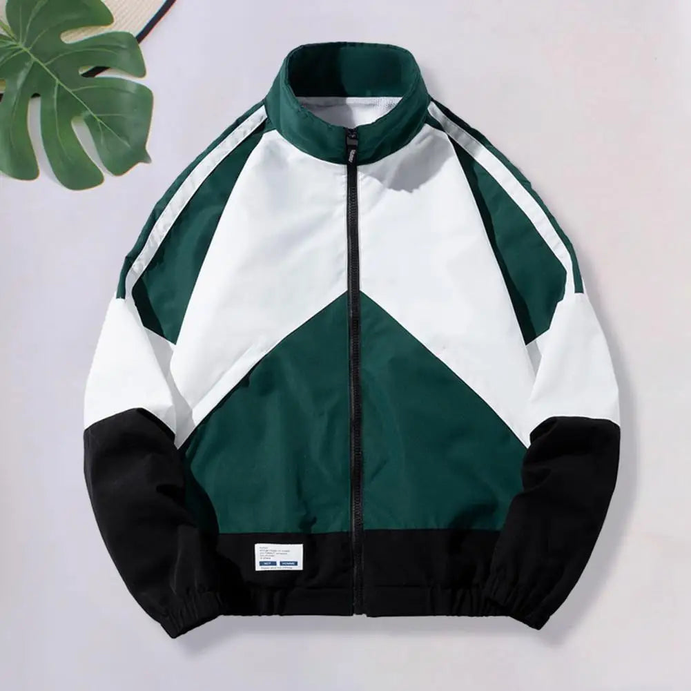 Jacket Hip Hop Patchwork Loose Spring Autumn Windbreaker Sportswear Casual Jacket