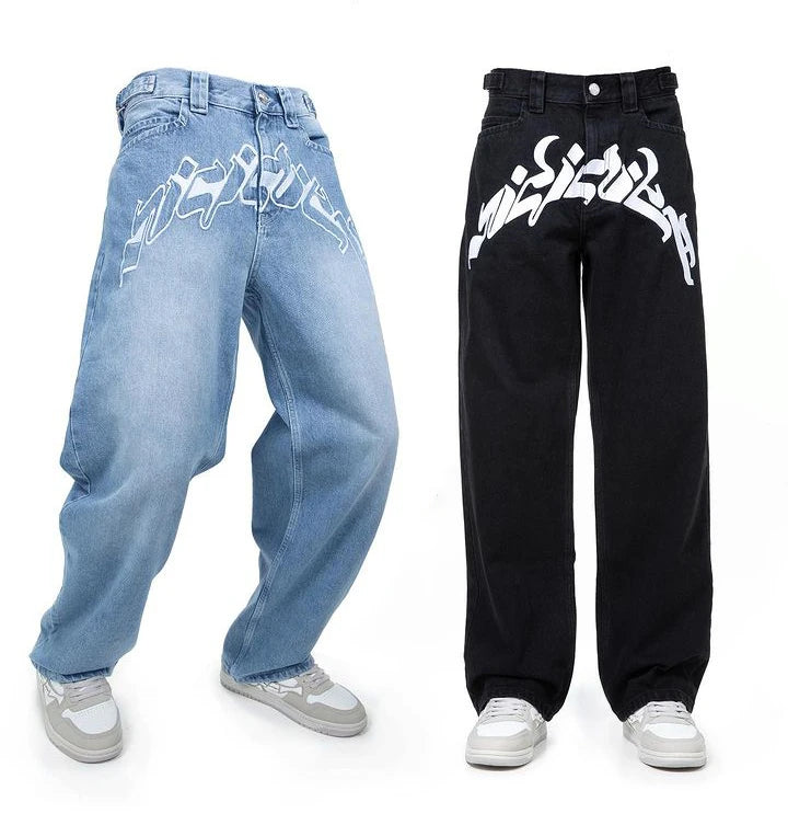 Baggy Jeans Casual Mopping Black Jeans Hot Streetwear