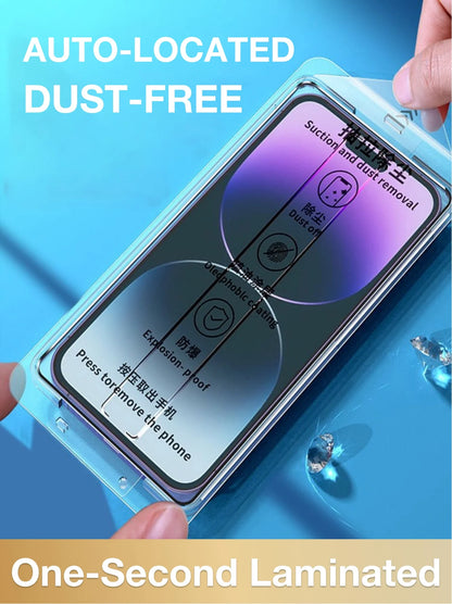 For iPhone 15 14 13 12 11 XR XS X Pro Max PLUS Anti Peeaping Tempered Glass Screen Protector Dust Free Phone With Install Kit