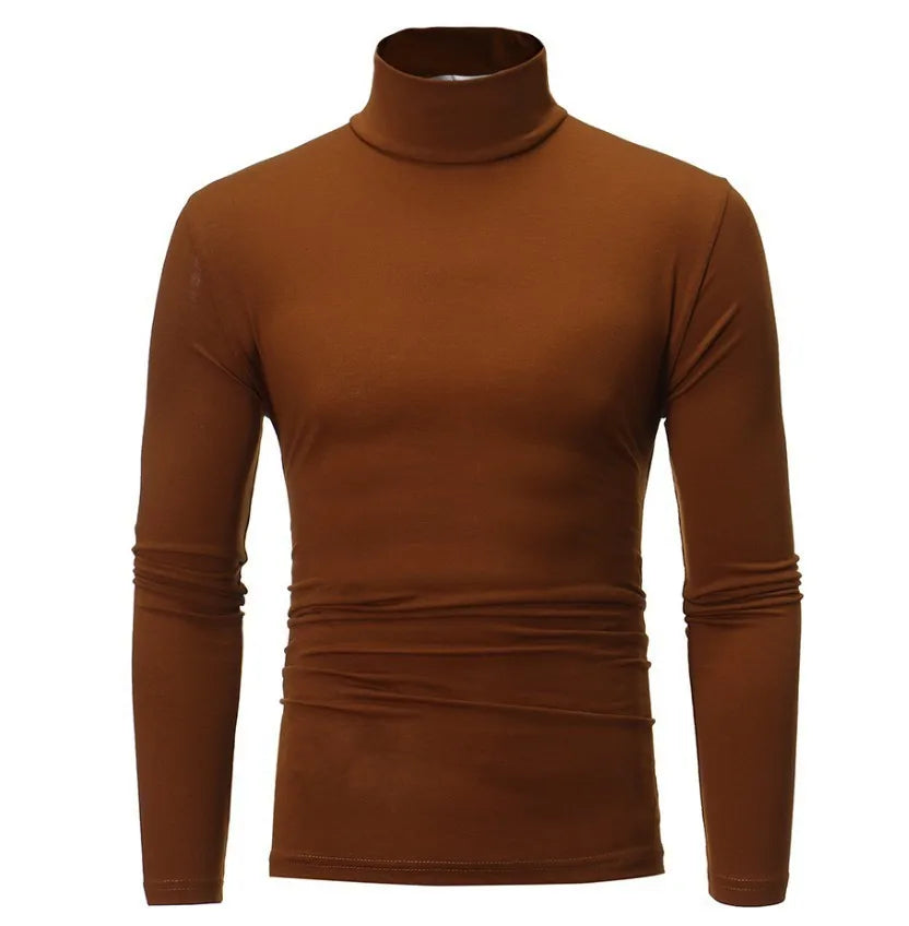 Men's Slim Fit Basic Turtleneck High Collar Pullover Autumn Spring Thin