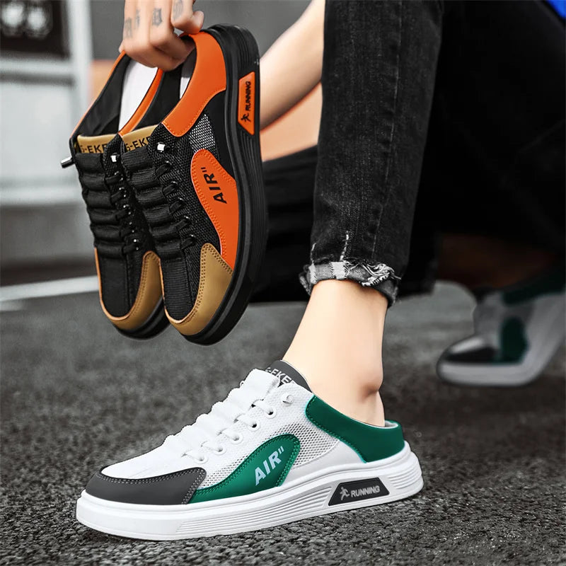 Men Air Cushion Sneakers Man Lace-up Breathable Walking Trainer Male