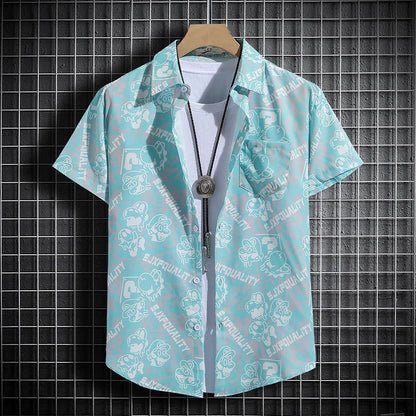 Beach Style Printed Shirts for Men - Short Sleeves Hawaiian Loose-Fit