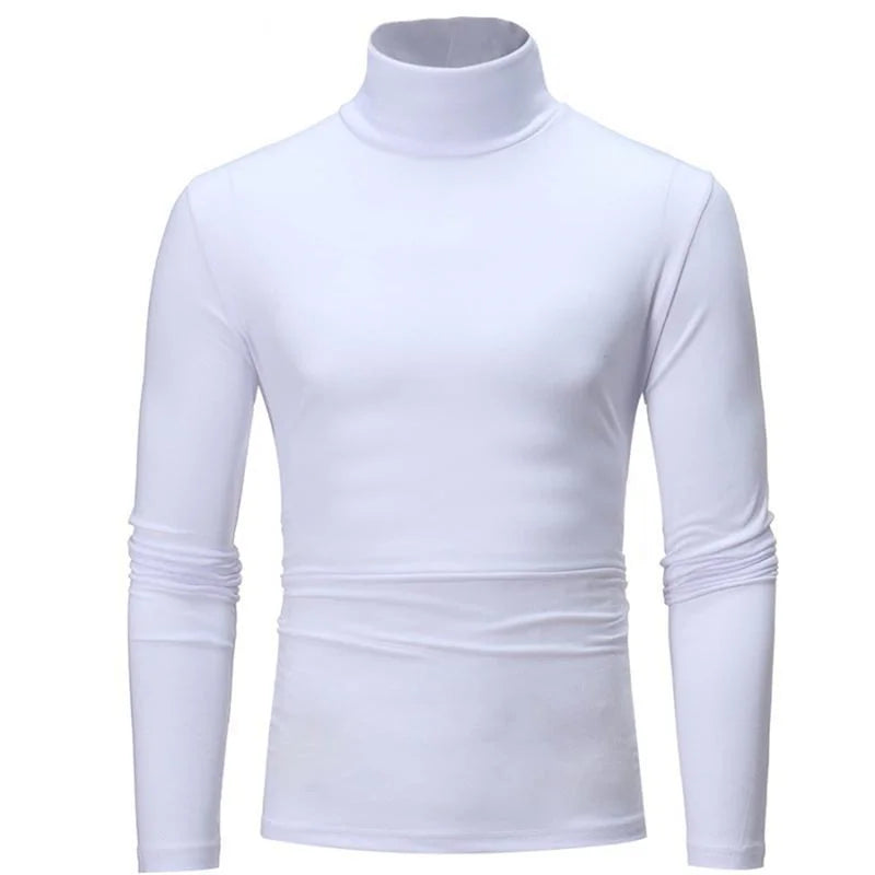 Men's Slim Fit Basic Turtleneck High Collar Pullover Autumn Spring Thin