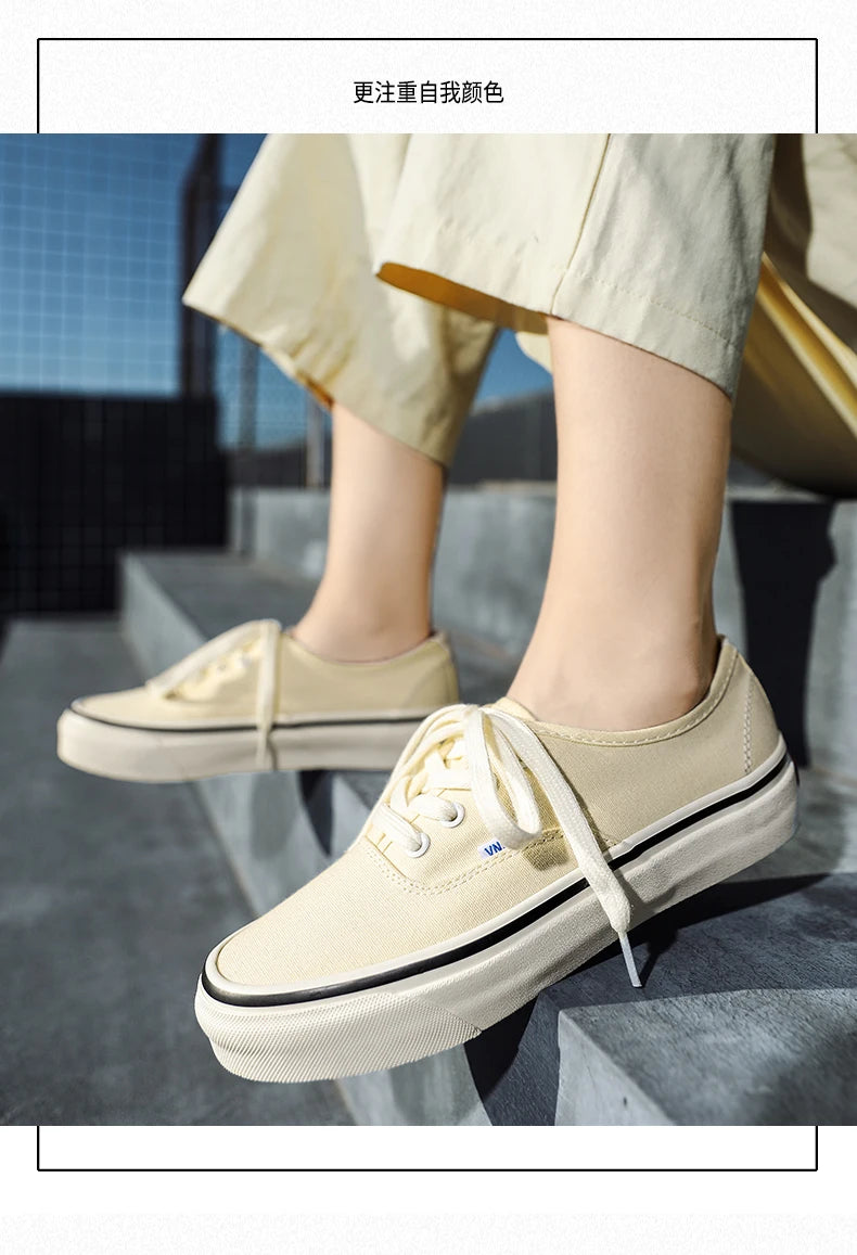 2022 Summer New Womens Canvas Shoes Men Fashion Concise Casual Sneakers Low Top Skateboarding Shoes Wear-Resisting Flat Sneakers