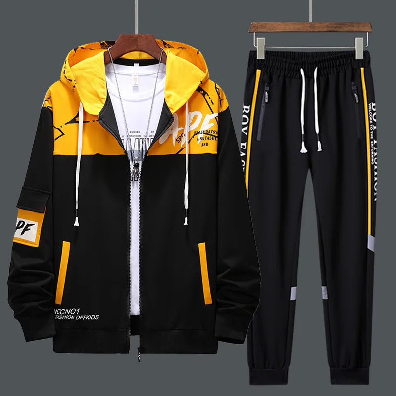 New Men Tracksuits 2 Piece Sweat Suits Mens Zipper