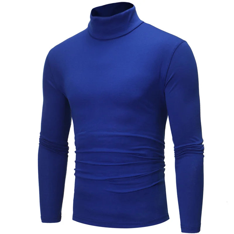 Men's Slim Fit Basic Turtleneck High Collar Pullover Autumn Spring Thin