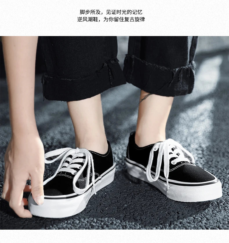 2022 Summer New Womens Canvas Shoes Men Fashion Concise Casual Sneakers Low Top Skateboarding Shoes Wear-Resisting Flat Sneakers