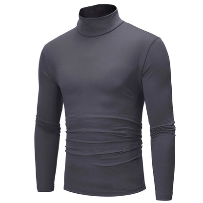 Men's Slim Fit Basic Turtleneck High Collar Pullover Autumn Spring Thin