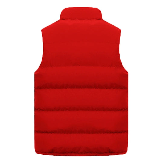 Vest Parkas Cotton Casual Sleeveless Stand Thick Clothes Solid Vest Jacket Male