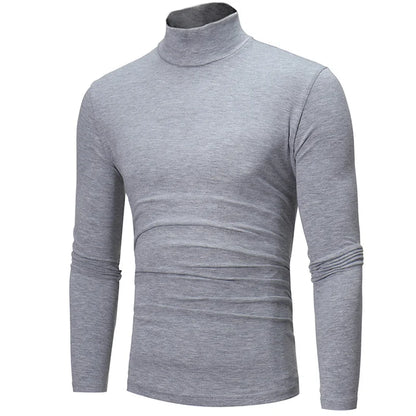 Men's Slim Fit Basic Turtleneck High Collar Pullover Autumn Spring Thin