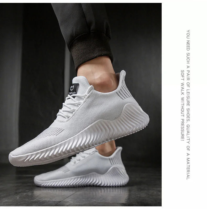 Men High Quality Male Sneakers Breathable White Fashion