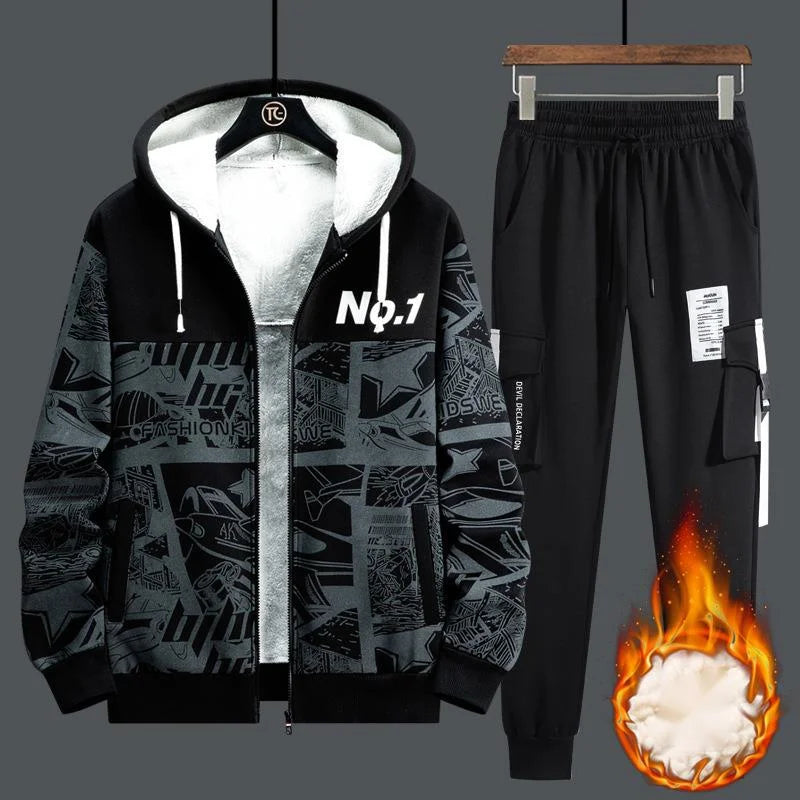 New Men Tracksuits 2 Piece Sweat Suits Mens Zipper