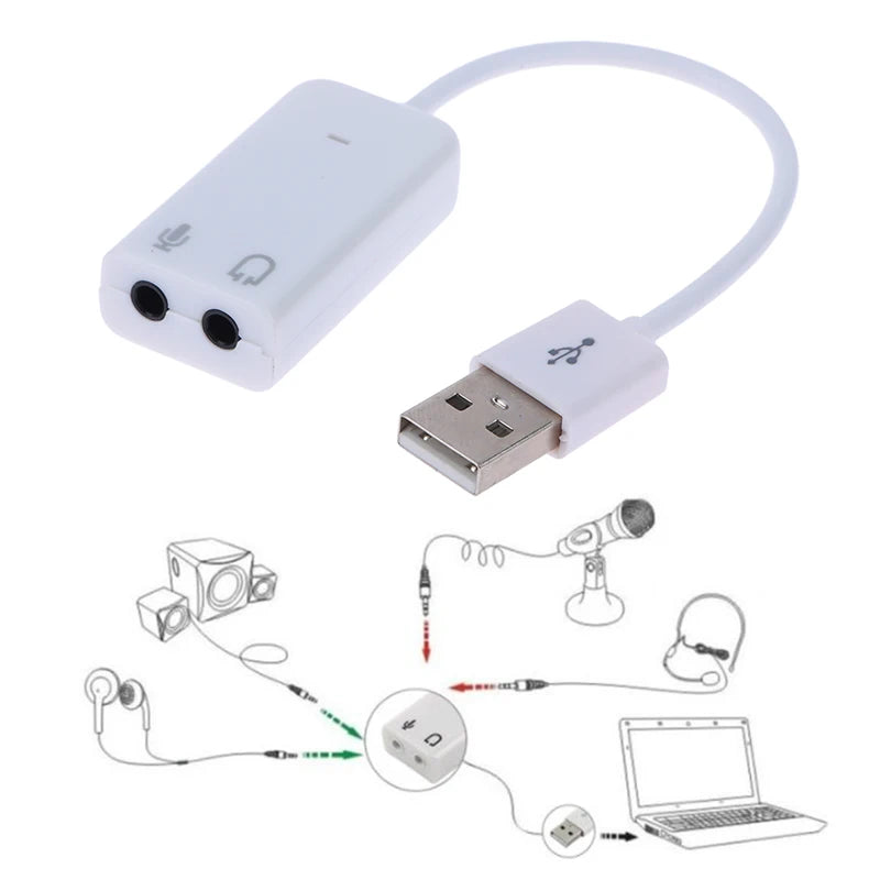 USB Sound Card Virtual 7.1 3D For Laptop Notebook PC