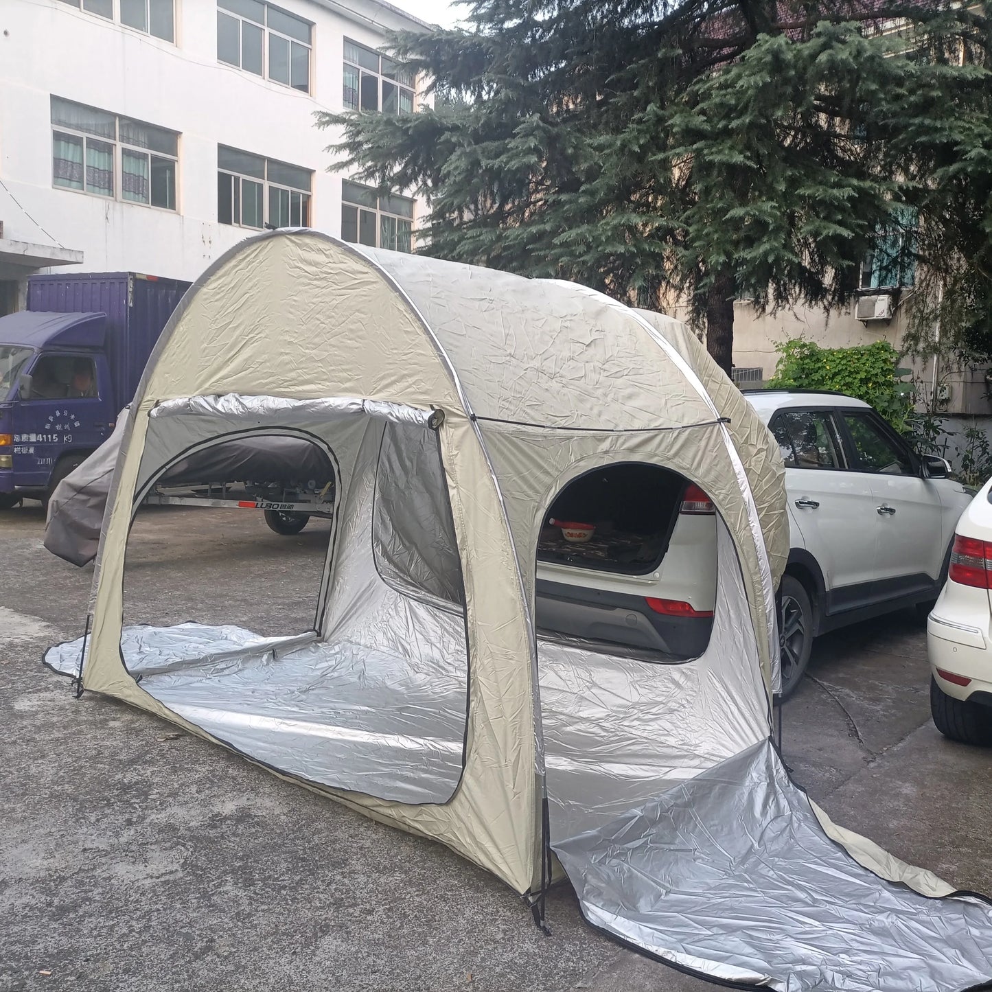 CZX-553 Car Awning Sun Shelter Camping SUV Rear Tent,Portable Waterproof car rear tent can be used alone as bike tent or storage