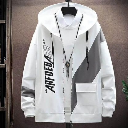 2Pcs/Set Jacket Pants Drawstring Zipper Hoodie