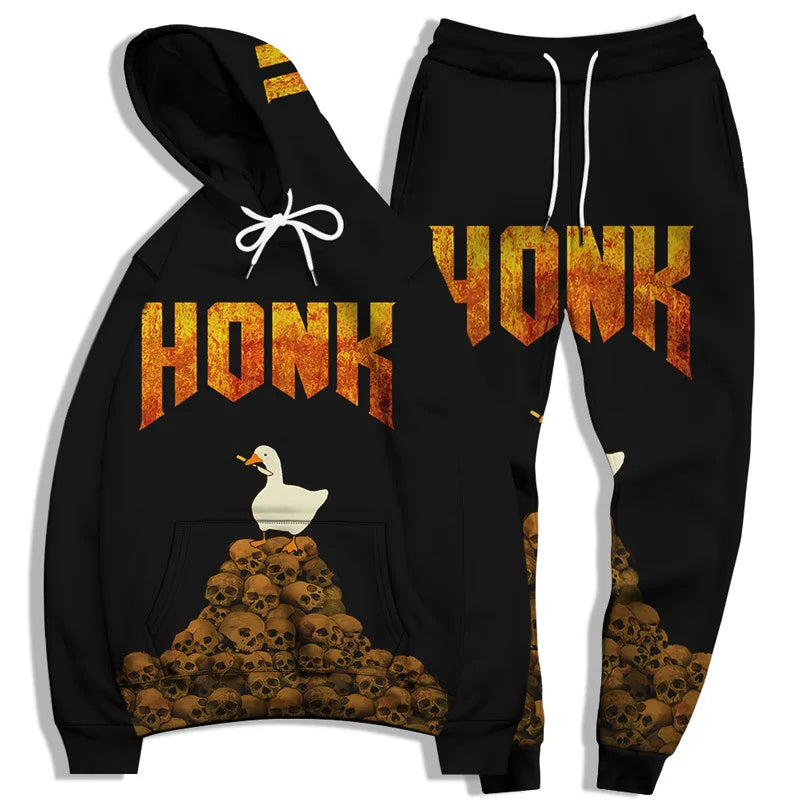 Hoodie + Pants 2pcs Sets Oversized Sweatshirt Fashion Men Clothing