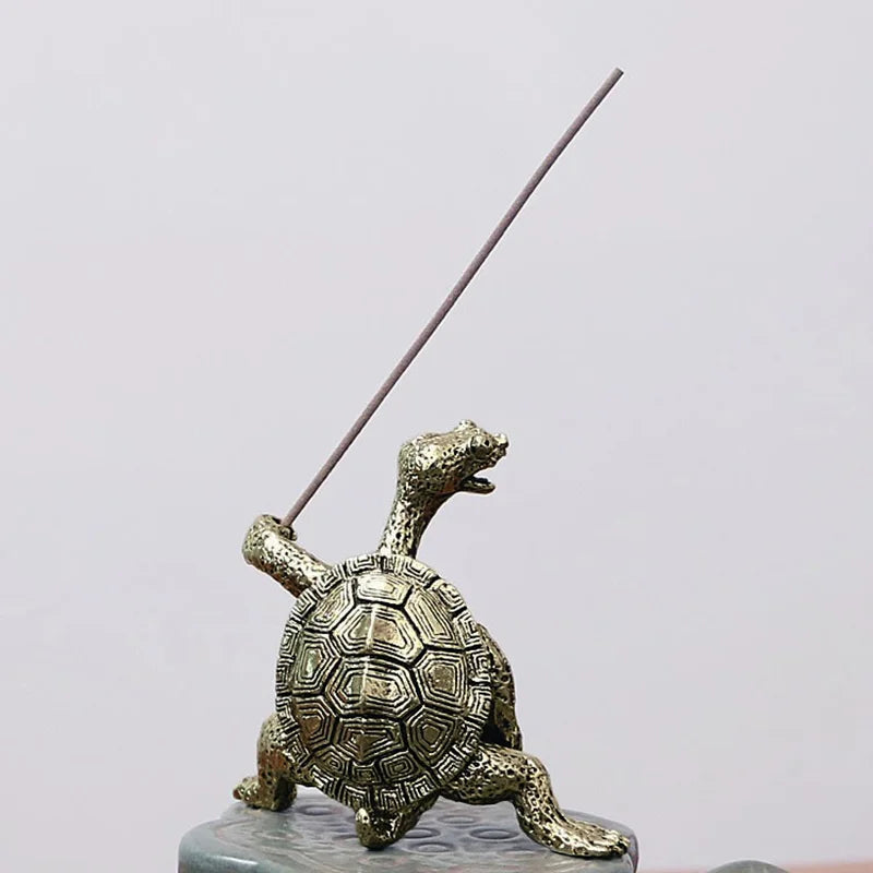 Mini Metal Turtle Shape Incense Stick Meditation Buddha Sandalwood Stick Holder Funny Animal Incense Holders Home Decor