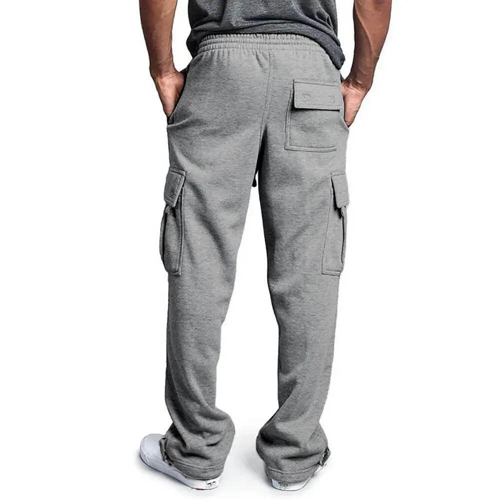 Straight Fit Joggers for Sports and Streetwear Loose Oversized Drawstring Long Pants