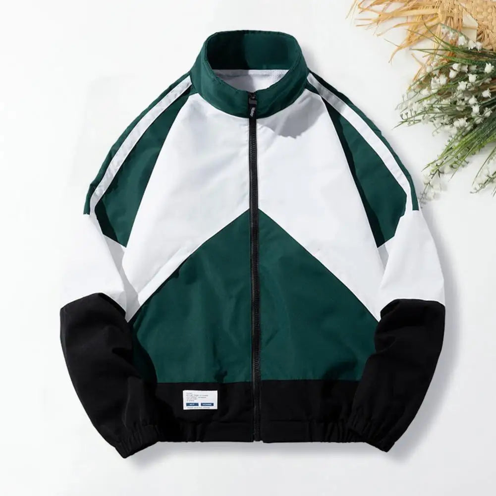 Jacket Hip Hop Patchwork Loose Spring Autumn Windbreaker Sportswear Casual Jacket