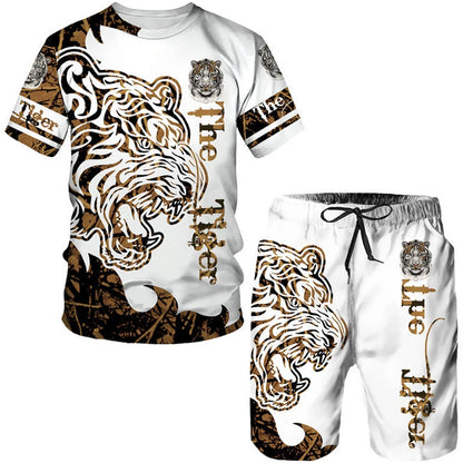 Male Clothing Tracksuit Outfit Shorts 2 Pieces