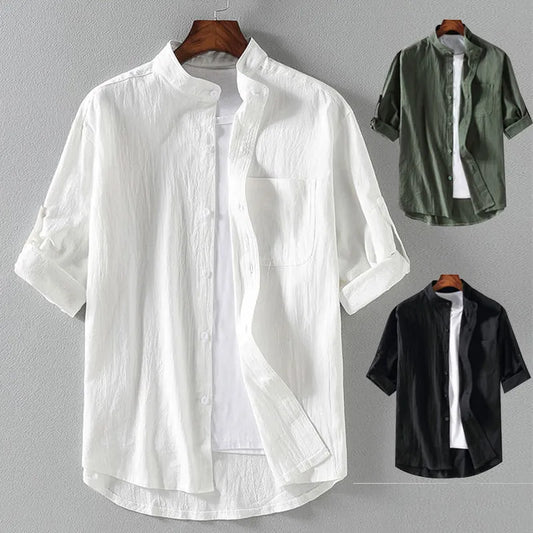 Summer Stand Mid-sleeve Fashionable Men's Short-sleeved