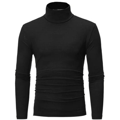 Men's Slim Fit Basic Turtleneck High Collar Pullover Autumn Spring Thin