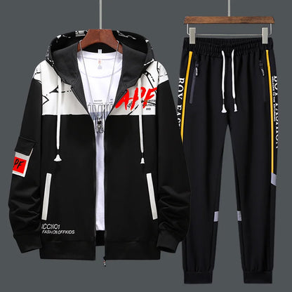 New Men Tracksuits 2 Piece Sweat Suits Mens Zipper